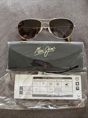 Maui Jim Gold Frame Aviator Sunglasses